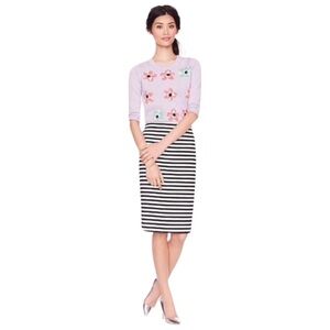 J. CREW No. 2 Pencil Skirt in Blue & White Stripe